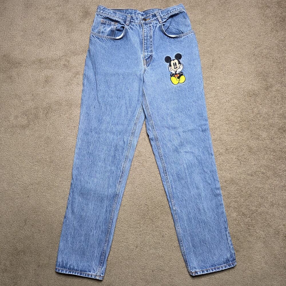Vintage Mickey Mouse Mom Jeans High Waist Disney Denim, sz Large (30x32)
